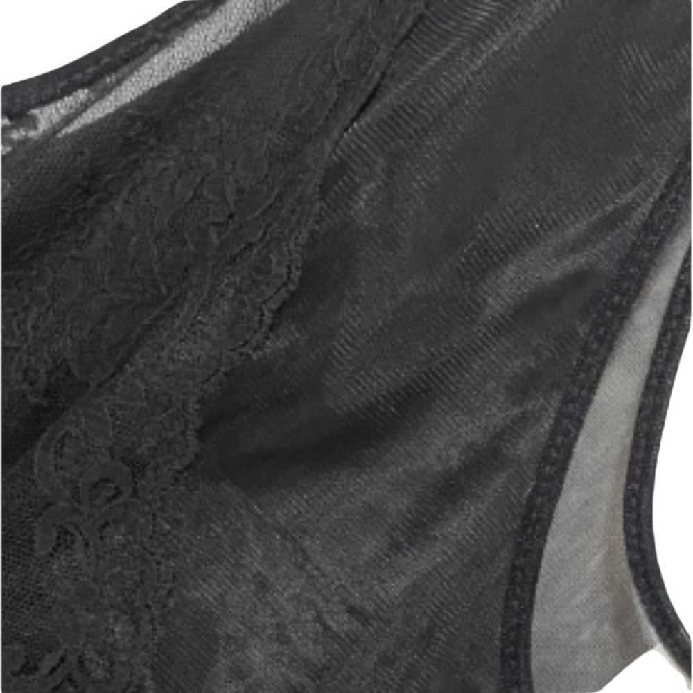 Vintage Lace Slip Dress Sexy Pin Up Lingerie Whimsy Goth Black Silk Satin - Picture 13 of 16
